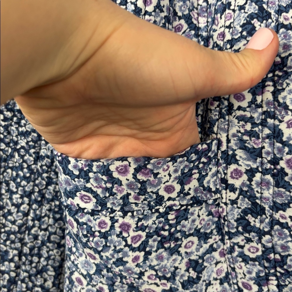 Joie Navy Floral Quilted Cropped Jacket - S - Picture 3 of 7